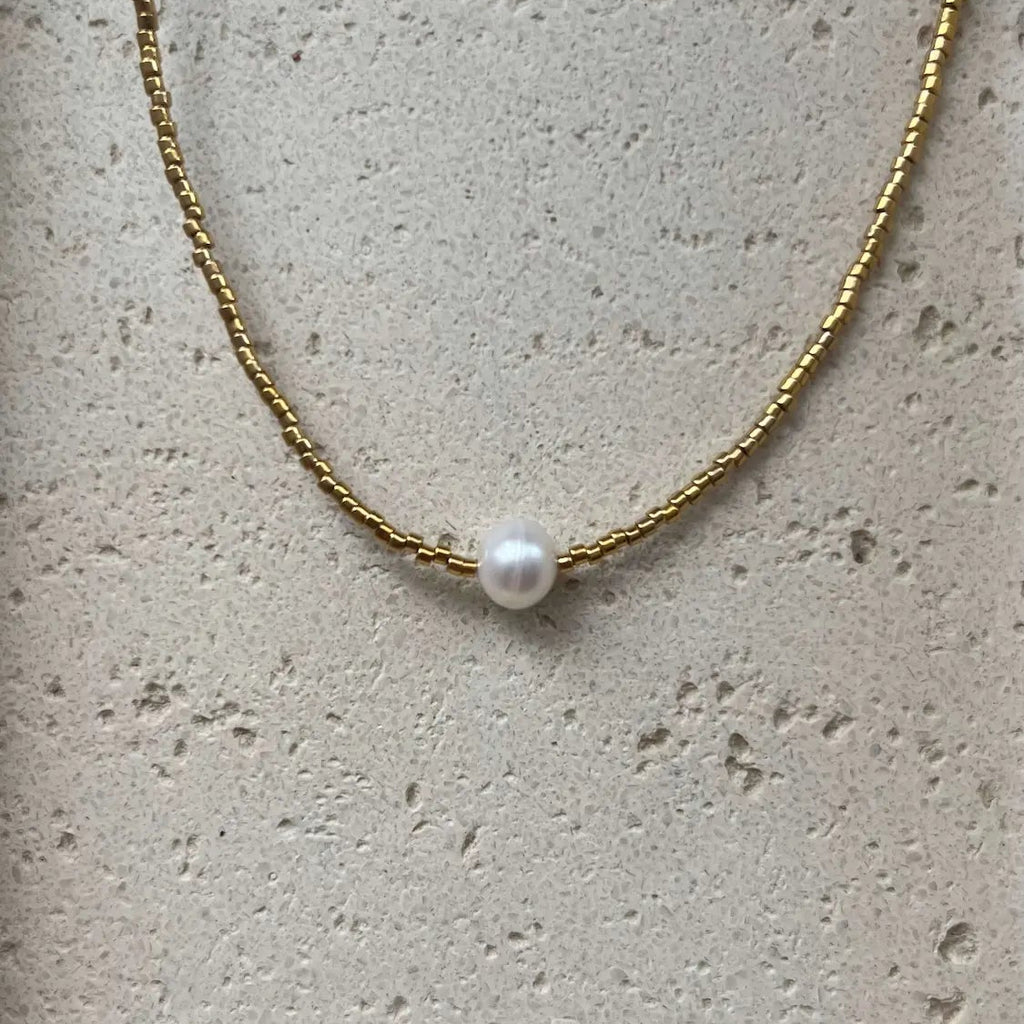 Ръчно изработено колие Kin white gold